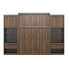 Paramount Queen Wall Bed Bundle with 2 Bedside Storage Cabinets & 8" Memory Foam Mattress - Columbia Walnut - Queen