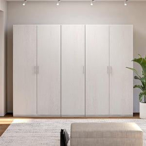 Perry Park Modular Bundle with 3 Wardrobe Units and 5 Flat Door Kits - Ivory Oak