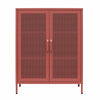 Channing 2 Door Accent Cabinet-Mesh Metal Locker - Terracotta