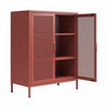 Channing 2 Door Accent Cabinet-Mesh Metal Locker - Terracotta