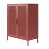 Channing 2 Door Accent Cabinet-Mesh Metal Locker - Terracotta