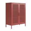 Channing 2 Door Accent Cabinet-Mesh Metal Locker - Terracotta