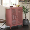 Channing 2 Door Accent Cabinet-Mesh Metal Locker - Terracotta