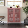 Channing 2 Door Accent Cabinet-Mesh Metal Locker - Terracotta