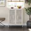 Channing 2 Door Accent Cabinet-Mesh Metal Locker - Parchment