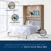 Holly Hills Queen Wall Bed with Signature Sleep 8in Memory Foam Mattress - Light Oak