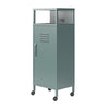 Cache Metal Locker-Style Mobile Storage Cart - Hunter Green/Silver Pine