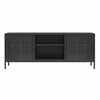 Luna Metal TV Stand with Fluted Glass for 65" TVs - Black