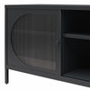 Luna Metal TV Stand with Fluted Glass for 65" TVs - Black