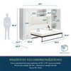 Her Majesty Wall Bed Bundle - Full Size Daybed & 2 Wardrobe Storage Cabinets - White - Full