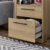 Holly Hills 2-Drawer Bedside Cabinet with Open and Closed Storage - Light Oak