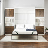 Pinnacle Queen Wall Bed Bundle, 2 Storage Cabinets and 8" Memory Foam Mattress - Columbia Walnut