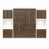 Pinnacle Queen Wall Bed Bundle, 2 Storage Cabinets and 8" Memory Foam Mattress - Columbia Walnut