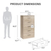 BrEZ Build Pearce 4 Drawer Dresser - Blonde Oak - 4 Drawer