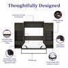 Paramount Queen Wall Bed Bundle with 2 Bedside Storage Cabinets & 8" Memory Foam Mattress - Espresso - Queen