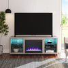 Lumina Deluxe Fireplace TV Stand for TVs up to 70", Light Walnut - Light Walnut - 66”-70”