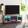 Lumina Deluxe Fireplace TV Stand for TVs up to 70", Light Walnut - Light Walnut - 66”-70”