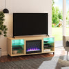 Lumina Deluxe Fireplace TV Stand for TVs up to 70", Blonde Oak - Blonde Oak - 66”-70”