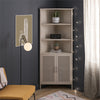 Channing Corner Storage Cabinet with 2 Doors - Parchment