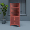 Channing Corner Storage Cabinet with 2 Doors - Terracotta