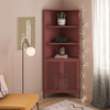 Channing Corner Storage Cabinet with 2 Doors - Terracotta