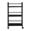 Marshall 3 Shelf Metal Rolling Utility Cart, Black - Black