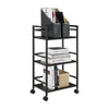 Marshall 3 Shelf Metal Rolling Utility Cart, Black - Black