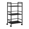 Marshall 3 Shelf Metal Rolling Utility Cart, Black - Black