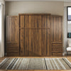 Signature Sleep Paramount Queen Murphy Bed Bundle with 2 Armoire Side Cabinets - Columbia Walnut - Queen