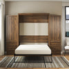 Signature Sleep Paramount Queen Murphy Bed Bundle with 2 Armoire Side Cabinets - Columbia Walnut - Queen