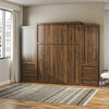 Signature Sleep Paramount Queen Murphy Bed Bundle with 2 Armoire Side Cabinets - Columbia Walnut - Queen