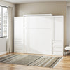 Signature Sleep Paramount Queen Murphy Bed Bundle with 2 Armoire Side Cabinets - Ivory Oak - Queen