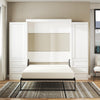 Signature Sleep Paramount Queen Murphy Bed Bundle with 2 Armoire Side Cabinets - Ivory Oak - Queen