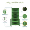 Channing Corner Storage Cabinet with 2 Doors - Kelly Green