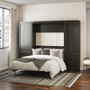 Signature Sleep Paramount Queen Murphy Bed Bundle with 2 Armoire Side Cabinets - Espresso - Queen