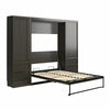 Signature Sleep Paramount Queen Murphy Bed Bundle with 2 Armoire Side Cabinets - Espresso - Queen