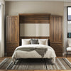 Signature Sleep Paramount Queen Murphy Bed Bundle with 2 Armoire Side Cabinets - Columbia Walnut - Queen