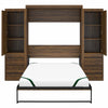 Signature Sleep Paramount Queen Murphy Bed Bundle with 2 Armoire Side Cabinets - Columbia Walnut - Queen