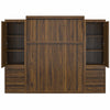 Signature Sleep Paramount Queen Murphy Bed Bundle with 2 Armoire Side Cabinets - Columbia Walnut - Queen