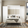 Signature Sleep Paramount Queen Murphy Bed Bundle with 2 Armoire Side Cabinets - Ivory Oak - Queen