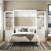 Signature Sleep Paramount Queen Murphy Bed Bundle with 2 Armoire Side Cabinets - Ivory Oak - Queen