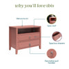 Her Majesty 2-Drawer Nightstand - Dusty Rose