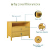 Her Majesty 2 Drawer Nightstand - Mustard Yellow