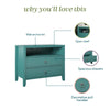 Her Majesty 2 Drawer Nightstand - Emerald Green