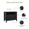 Her Majesty 2 Drawer Nightstand, Black - Black