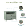 Her Majesty 2 Drawer Nightstand, Pale Green - Pale Green