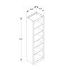 Paramount Tall 6-Shelf Open Storage Tower Bookcase - Ivory Oak