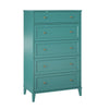 Monticello Tall 5 Drawer Dresser - Emerald Green