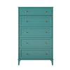 Monticello Tall 5 Drawer Dresser - Emerald Green