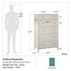 Monticello Tall 5 Drawer Dresser - Emerald Green